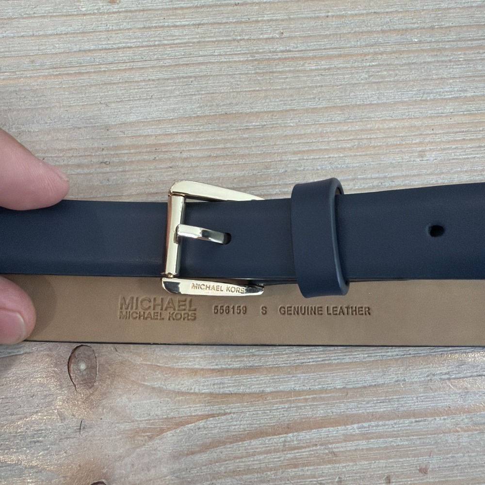 MICHAEL KORS Women's Navy Genuine Leather Belt Size Small S 556159